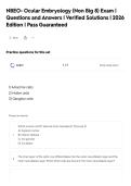 NBEO- Ocular Embryology &lpar;Non Big 8&rpar; Exam &vert;&NewLine;Questions and Answers &vert; Verified Solutions &vert; 2026&NewLine;Edition &vert; Pass Guaranteed