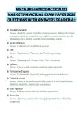 MKTG 396 INTRODUCTION TO&NewLine;MARKETING ACTUAL EXAM PAPER 2026&NewLine;QUESTIONS WITH ANSWERS GRADED A&plus;&NewLine;