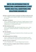 MKTG 396 INTRODUCTION TO&NewLine;MARKETING COMPREHENSIVE STUDY&NewLine;GUIDE 2026 FULL QUESTIONS AND&NewLine;SOLUTIONS GRADED A&plus;
