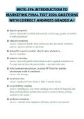 MKTG 396 INTRODUCTION TO&NewLine;MARKETING FINAL TEST 2026 QUESTIONS&NewLine;WITH CORRECT ANSWERS GRADED A&plus;