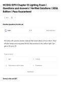 NCIDQ IDFX Chapter 15 Lighting Exam &vert;&NewLine;Questions and Answers &vert; Verified Solutions &vert; 2026&NewLine;Edition &vert; Pass Guaranteed