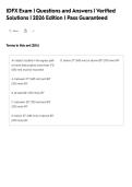 IDFX Exam &vert; Questions and Answers &vert; Verified&NewLine;Solutions &vert; 2026 Edition &vert; Pass Guaranteed