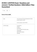 NCIDQ &vert; LIGHTING Exam &vert; Questions and&NewLine;Answers &vert; Verified Solutions &vert; 2026 Edition &vert; Pass&NewLine;Guaranteed