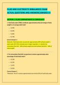 FLUID AND ELECTROLYTE IMBALANCES EXAM &NewLine;ACTUAL QUESTIONS AND ANSWERS&vert;GRADED A&plus; 