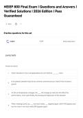 NEIEP 800 Final Exam &vert; Questions and Answers &vert;&NewLine;Verified Solutions &vert; 2026 Edition &vert; Pass&NewLine;Guaranteed