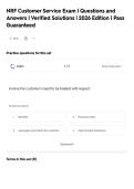 NRF Customer Service Exam &vert; Questions and&NewLine;Answers &vert; Verified Solutions &vert; 2026 Edition &vert; Pass&NewLine;Guaranteed