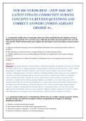 NUR 206 &sol; NUR206 HESI Community Nursing Concepts 2026&sol;2027 - Latest Update with 150 Q&A & Rationales - FORTIS A&plus; Graded