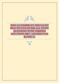 WEB ACCESSIBILITY SPECIALIST PRACTICE EXAM 2026 ALL STUDY QUESTIONS WITH VERIFIED SOLUTIONS 100&percnt; ASSURED PASS RATED A&plus;