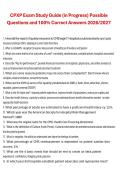 CPXP Exam Study Guide &lpar;In Progress&rpar; &ndash; Possible Questions and Correct Answers &vert; Certified Patient Experience Professional &lpar;CPXP&rpar; &vert; 2026&sol;2027 &vert; Practice Review and Study Material