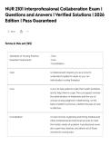 NUR 2101 Interprofessional Collaboration Exam &vert;&NewLine;Questions and Answers &vert; Verified Solutions &vert; 2026&NewLine;Edition &vert; Pass Guaranteed