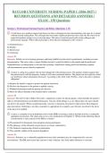 Baylor University Nursing Paper 1 2026-2027&colon; Complete Exam Review with 150&plus; Questions & Detailed Rationales