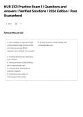 NUR 2101 Practice Exam 1 &vert; Questions and&NewLine;Answers &vert; Verified Solutions &vert; 2026 Edition &vert; Pass&NewLine;Guaranteed