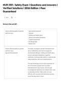 NUR 2101- Safety Exam &vert; Questions and Answers &vert;&NewLine;Verified Solutions &vert; 2026 Edition &vert; Pass&NewLine;Guaranteed