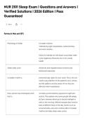 NUR 2101 Sleep Exam &vert; Questions and Answers &vert;&NewLine;Verified Solutions &vert; 2026 Edition &vert; Pass&NewLine;Guaranteed