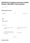NUR 2101 Test 1 &vert; Questions and Answers &vert; Verified&NewLine;Solutions &vert; 2026 Edition &vert; Pass Guaranteed