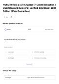 NUR 2101 Test 2&colon; ATI Chapter 17&colon; Client Education &vert;&NewLine;Questions and Answers &vert; Verified Solutions &vert; 2026&NewLine;Edition &vert; Pass Guaranteed&NewLine;