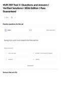NUR 2101 Test 3 &vert; Questions and Answers &vert;&NewLine;Verified Solutions &vert; 2026 Edition &vert; Pass&NewLine;Guaranteed
