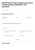 NUR 2101 Week &num;1 Exam &vert; Questions and Answers&NewLine;&vert; Verified Solutions &vert; 2026 Edition &vert; Pass&NewLine;Guaranteed