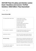 NUR 2101 Week &num;6 safety and infection control&NewLine;Exam &vert; Questions and Answers &vert; Verified&NewLine;Solutions &vert; 2026 Edition &vert; Pass Guaranteed
