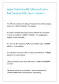 Water Distribution D2 California Practice Test Questions With Correct Answers 