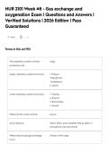 NUR 2101 Week &num;8 - Gas exchange and&NewLine;oxygenation Exam &vert; Questions and Answers &vert;&NewLine;Verified Solutions &vert; 2026 Edition &vert; Pass&NewLine;Guaranteed