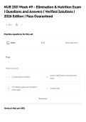 NUR 2101 Week &num;9 - Elimination & Nutrition Exam&NewLine;&vert; Questions and Answers &vert; Verified Solutions &vert;&NewLine;2026 Edition &vert; Pass Guaranteed