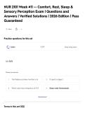 NUR 2101 Week &num;11 -- Comfort&comma; Rest&comma; Sleep &&NewLine;Sensory Perception Exam &vert; Questions and&NewLine;Answers &vert; Verified Solutions &vert; 2026 Edition &vert; Pass&NewLine;Guaranteed