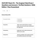 NUR 2101 Week &num;14 - The Surgical Client Exam &vert;&NewLine;Questions and Answers &vert; Verified Solutions &vert; 2026&NewLine;Edition &vert; Pass Guaranteed