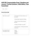 NUR 2101&lowbar;Communication Exam &vert; Questions and&NewLine;Answers &vert; Verified Solutions &vert; 2026 Edition &vert; Pass&NewLine;Guaranteed