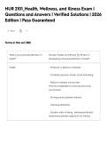 NUR 2101&lowbar;Health&comma; Wellness&comma; and Illness Exam &vert;&NewLine;Questions and Answers &vert; Verified Solutions &vert; 2026&NewLine;Edition &vert; Pass Guaranteed