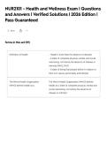 NUR2101 - Health and Wellness Exam &vert; Questions&NewLine;and Answers &vert; Verified Solutions &vert; 2026 Edition &vert;&NewLine;Pass Guaranteed&NewLine;