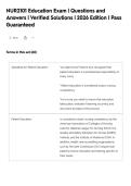 NUR2101 Education Exam &vert; Questions and&NewLine;Answers &vert; Verified Solutions &vert; 2026 Edition &vert; Pass&NewLine;Guaranteed
