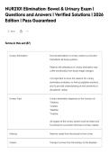 NUR2101 Elimination&colon; Bowel & Urinary Exam &vert;&NewLine;Questions and Answers &vert; Verified Solutions &vert; 2026&NewLine;Edition &vert; Pass Guaranteed