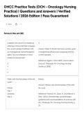ONCC Practice Tests &lpar;OCN - Oncology Nursing&NewLine;Practice&rpar; &vert; Questions and Answers &vert; Verified&NewLine;Solutions &vert; 2026 Edition &vert; Pass Guaranteed