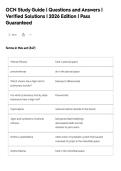 OCN Study Guide &vert; Questions and Answers &vert;&NewLine;Verified Solutions &vert; 2026 Edition &vert; Pass&NewLine;Guaranteed