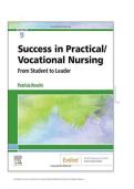 Test Bank for Success in Practical Vocational Nursing 9th Edition by Patricia Knecht - Complete Chapters 1-19