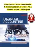  solutions manual for Financial Accounting 7th Edition by Libby&comma; Libby & Short&period; Covers all 13 chapters