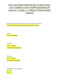 NURS 323 Final Exam Review Study Guide &vert; Comprehensive Nursing Practice Questions and Course Preparation Resource