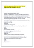 APEA Orthopedics and Pharmacology Final Exam Study Guide &vert; Comprehensive Practice Questions and Review Resource