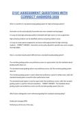 D187 ASSESSMENT QUESTIONS WITH CORRECT ANSWERS 2026