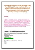 Industrial Maintenance Technician Certification Exam &NewLine;Prep&colon; 200 Realistic Practice Questions with Correct &NewLine;Answers&comma; Detailed Explanations&comma; and Proven Test-&NewLine;Taking Strategies for CMRT&comma; NICET&comma; and State &NewLine;Licensing Exams &lpar;Guaranteed Pass&excl;&rpar; 