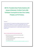 200 ITIL 4 Foundation Exam Practice Questions with Answers & Rationales &vert; Full Mock Test for 2026 &NewLine;Certification Covering Service Value Chain&comma; Guiding Principles&comma; and ITIL Practices&period; 