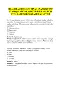 Health Assessment Final Exam Study Guide &vert; Comprehensive Nursing Practice Questions with Detailed Rationales and Review Resource 2026&ndash;2027