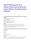 700&lowbar;KY 700 Kentucky Fire Alarm&NewLine;Inspector Practice Exam Questions And&NewLine;Answers Rated A&plus; New Update Assured&NewLine;Satisfaction