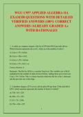 WGU C957 APPLIED ALGEBRA OA EXAM350 QUESTIONS WITH DETAILED VERIFIED ANSWERS &lpar;100&percnt; CORRECT ANSWERS &sol;ALREADY GRADED A&plus; WITH RATIONALES