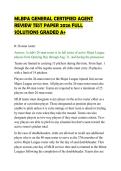 MLBPA GENERAL CERTIFIED AGENT&NewLine;REVIEW TEST PAPER 2026 FULL&NewLine;SOLUTIONS GRADED A&plus;