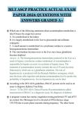 MLT ASCP PRACTICE ACTUAL EXAM&NewLine;PAPER 2026 QUESTIONS WITH&NewLine;ANSWERS GRADED A&plus;