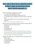 MLT ASCP PRACTICE CERTIFICATION&NewLine;SCRIPT 2026 QUESTIONS WITH&NewLine;SOLUTIONS GRADED A&plus;&NewLine;