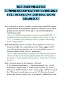 MLT ASCP PRACTICE&NewLine;COMPREHENSIVE STUDY GUIDE 2026&NewLine;FULL QUESTIONS AND SOLUTIONS&NewLine;GRADED A&plus;&NewLine;