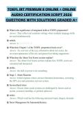 TOEFL IBT PREMIUM 8 ONLINE &plus; ONLINE&NewLine;AUDIO CERTIFICATION SCRIPT 2026&NewLine;QUESTIONS WITH SOLUTIONS GRADED A&plus;